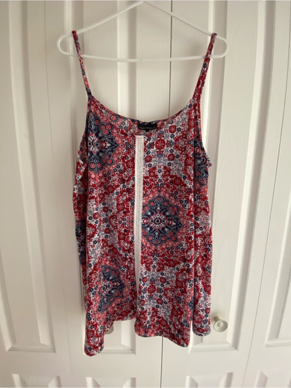Addition Elle Red and Navy Floral Spaghetti Strap Camisole